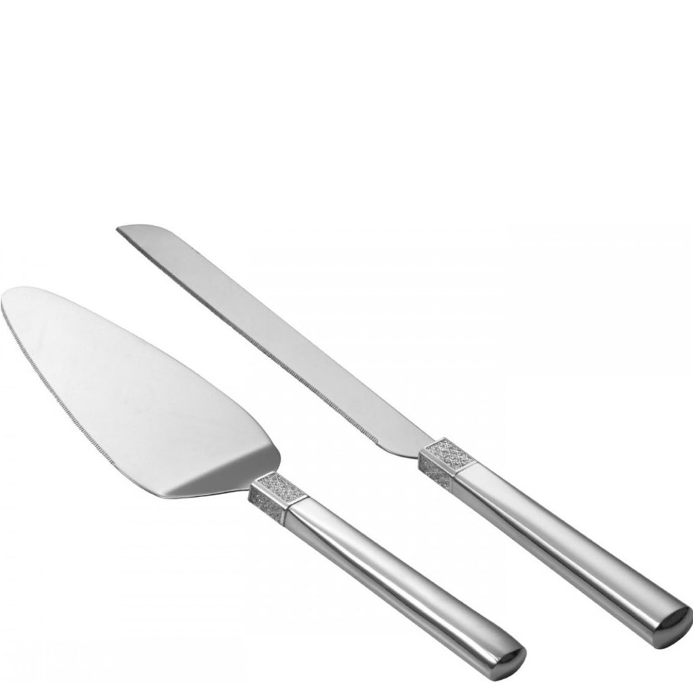NWT  Waterford Lismore Diamond silver cake knife and server set.